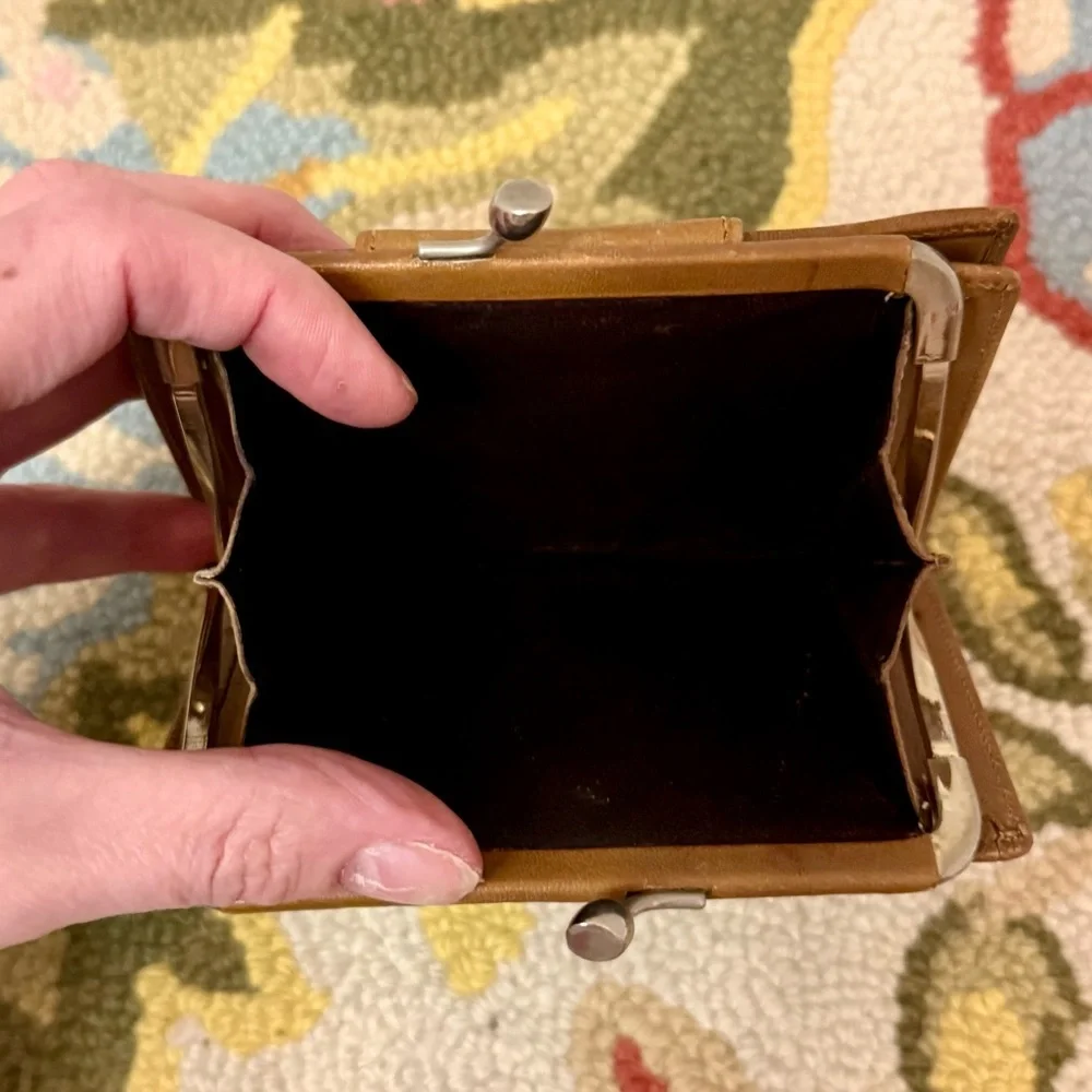 CELINE Unisex Vintage Classic Horse Carriage & Macadam Brown PVC Kiss Lock - Picture 11 of 16